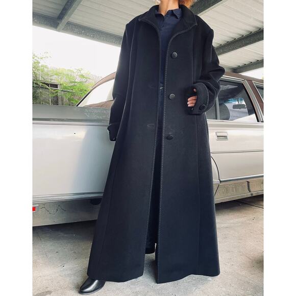 🔥NWOT Cinzia Rocca Luxe Wool Cashmere
Italian Long Black Coat Overcoat Size 16 - Picture 1 of 16